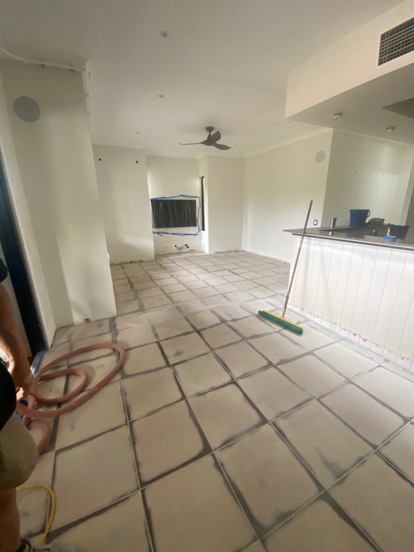 Before and after polished concrete — before