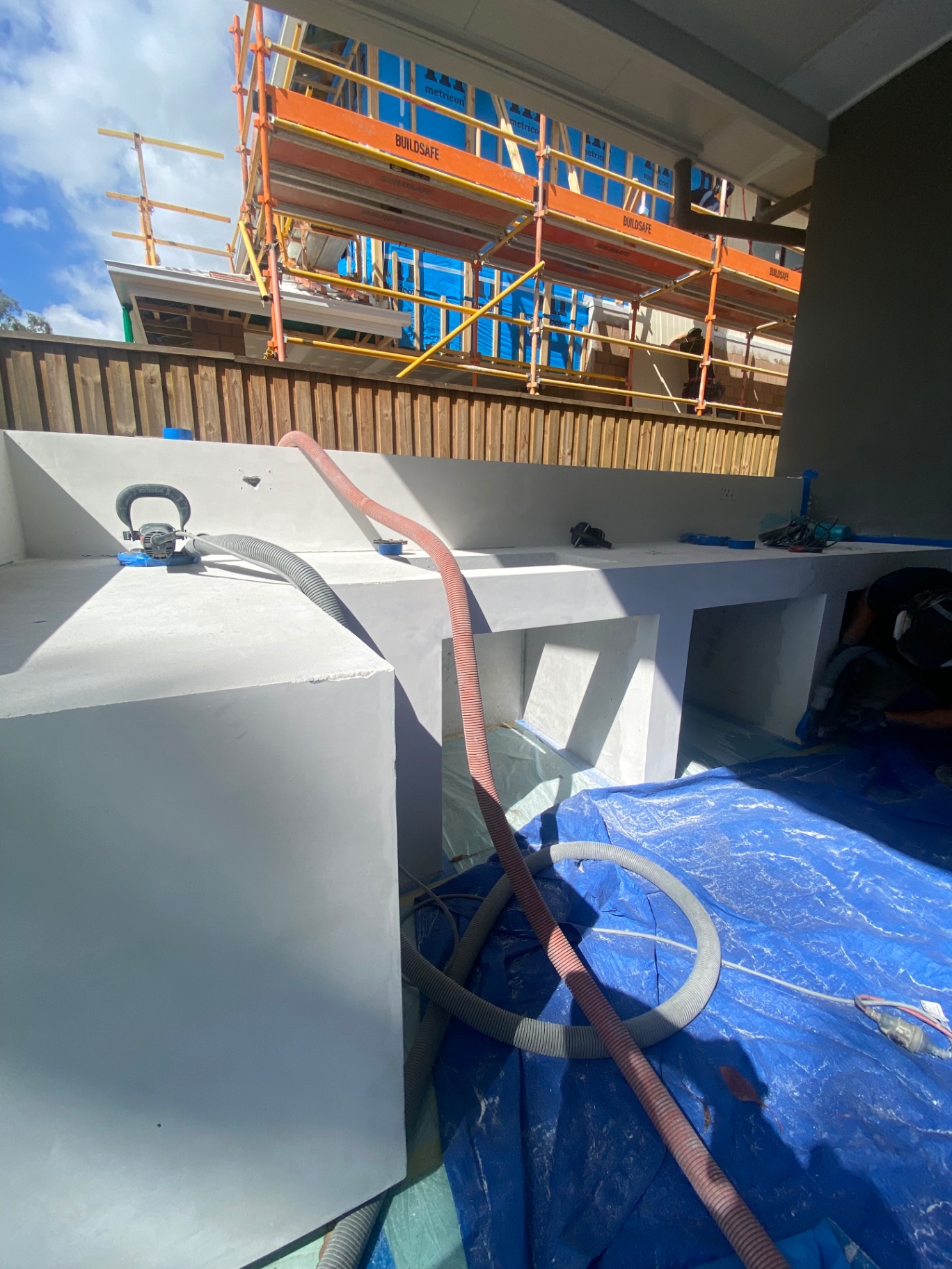 Before and after polished concrete — before
